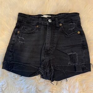 H&M Charcoal Distressed Jean Shorts